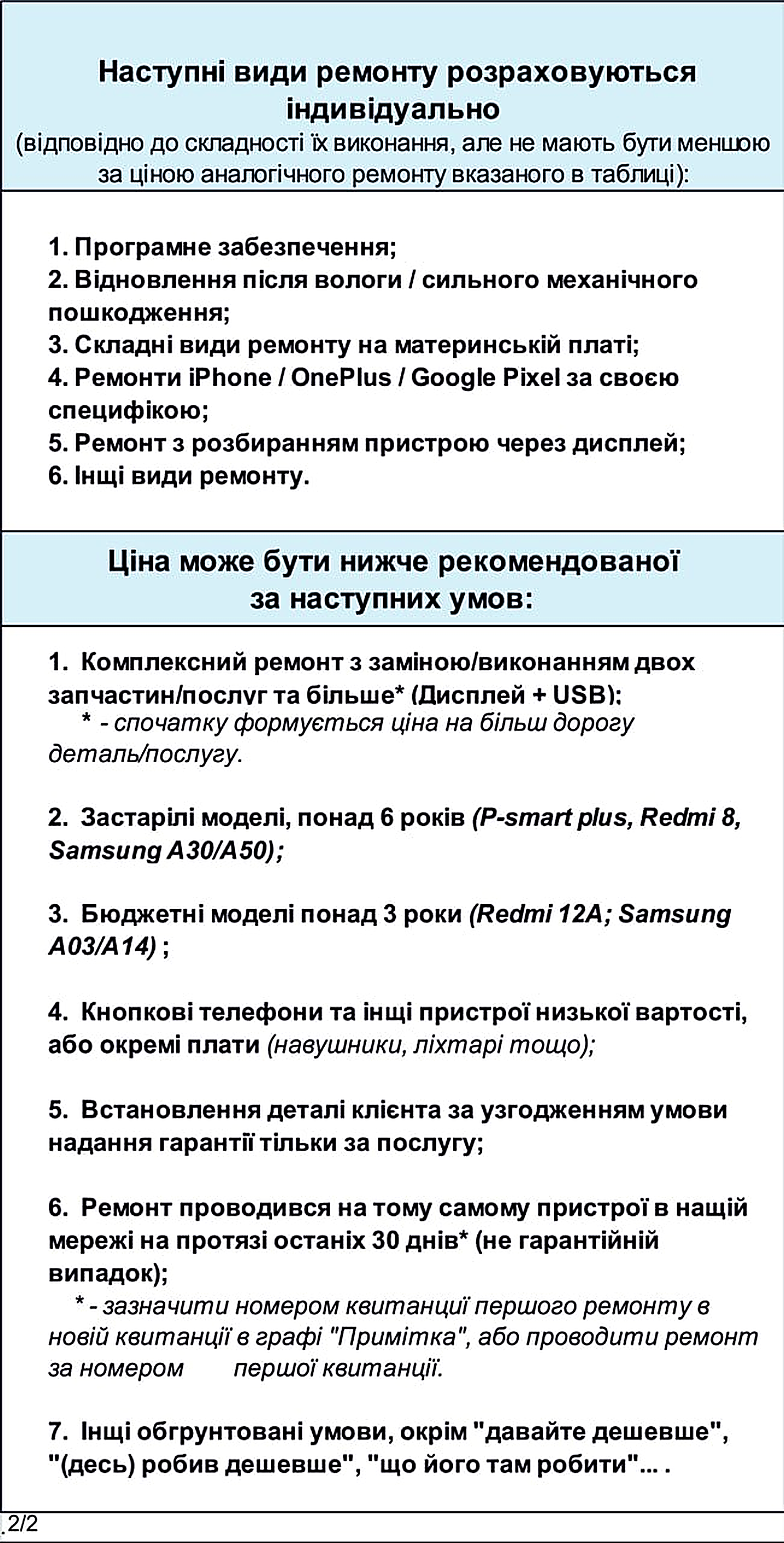 Додаткові умови